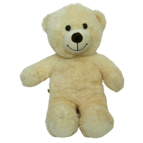 Build A Bear Teddy Bear Plush Cream Smiling 2010 15" Stuffed Animal Toy BAB Work - Picture 2 of 6